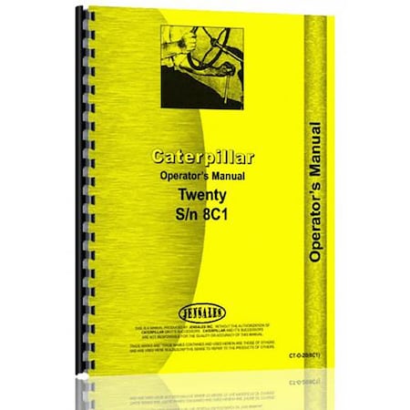 Fits Caterpillar 20 Equipment Operator Manual New CTO208C1